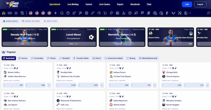 An image of VoltageBet, a top option among the best parlay betting sites